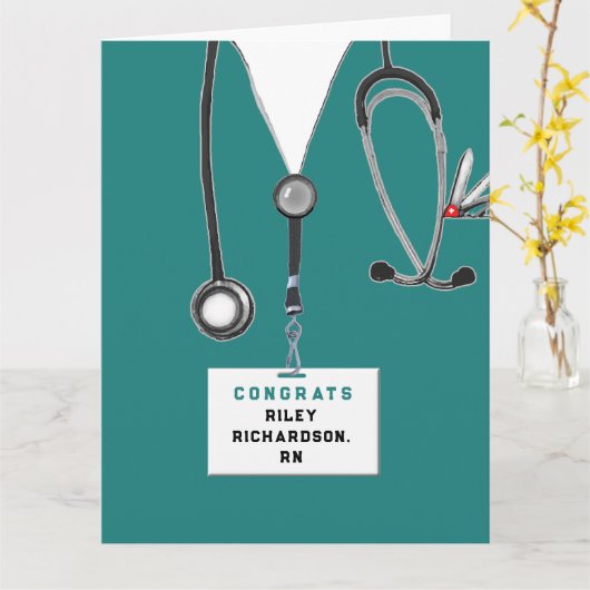 RN Nurse Abschluss Card Karte (Gelbe Blume)