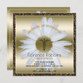 RN Nurse Abschluss| Gold Daisy Pinning Zeremonie Einladung (Vorne/Hinten)