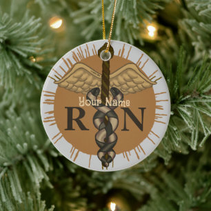RN Nurse Caduceus Ornament