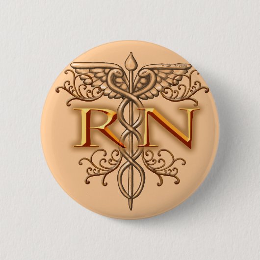 RN Nurse custom namepin Button (Vorderseite)