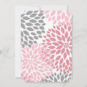 RN Nurse feiert rosa graue Blumenzeremonie Einladung (Rückseite)