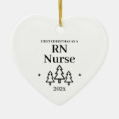 RN Nurse First Christmas Nursing Keramik Ornament (Vorne)