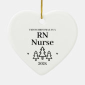 RN Nurse First Christmas Nursing Keramik Ornament (Hinten)
