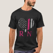 Rn-Nurse-Flagge mit Hebeat T-Shirt (Vorderseite)