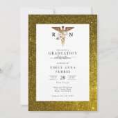 RN Nurse Floral Foto Abschluss Einladung (Vorderseite)