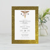 RN Nurse Floral Foto Abschluss Einladung (Stehend Vorderseite)