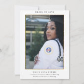 RN Nurse Floral Foto Abschluss Einladung (Rückseite)