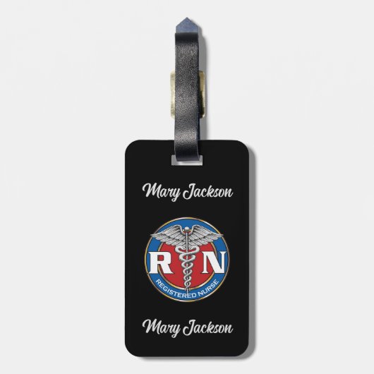 RN Nurse Gepäckanhänger (Rückseite vertikal)