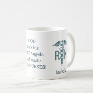 RN Nurse Gift - Personalize - Aquamarin Kaffeetasse