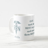 RN Nurse Gift - Personalize - Aquamarin Kaffeetasse (Vorderseite Links)