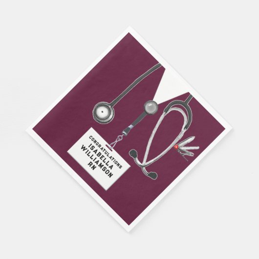 RN Nurse Graduation Party Serviette (Ecke)