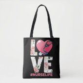RN Nurse Life Blume Paramedic Stethoscope Herz Tasche (Vorderseite)