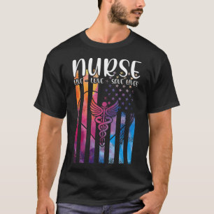 RN Nurse Live Liebe Rette Leben ER Krankenpflege S T-Shirt