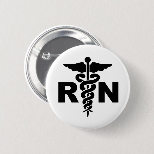 RN Nurse Medical Symbol Button (Vorne & Hinten)