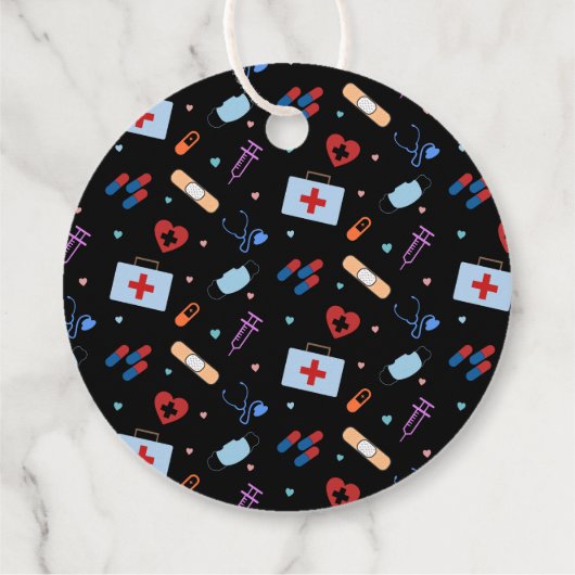 RN Nurse Nursing Student | Medizinisches Muster Geschenkanhänger (Rückseite)