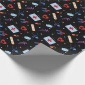 RN Nurse Nursing Student | Medizinisches Muster Geschenkpapier (Ecke)