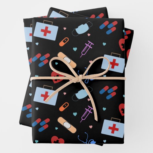 RN Nurse Nursing Student | Medizinisches Muster Geschenkpapier Set (Beispiel)