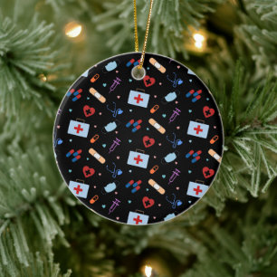 RN Nurse Nursing Student   Medizinisches Muster Keramik Ornament