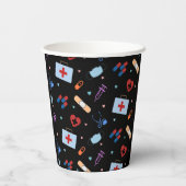 RN Nurse Nursing Student | Medizinisches Muster Pappbecher (Rückseite)