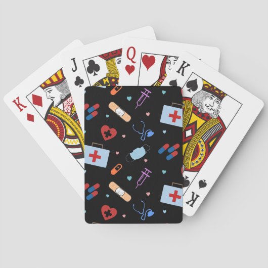 RN Nurse Nursing Student | Medizinisches Muster Spielkarten (Rückseite)