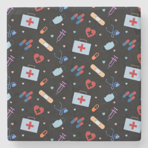 RN Nurse Nursing Student Medizinisches Muster Steinuntersetzer