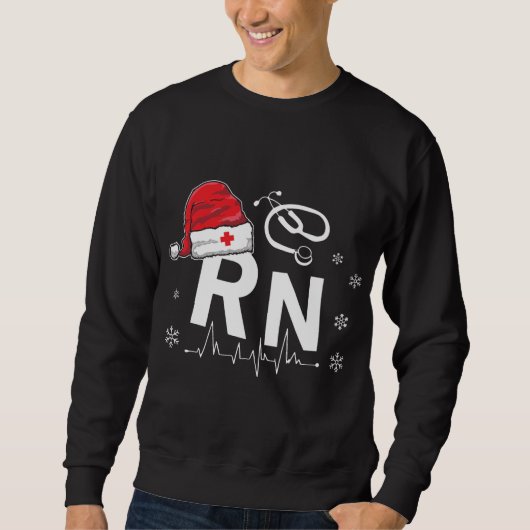 RN Nurse Nursing Weihnachtsmannmütze Weihnachten W Sweatshirt (Vorderseite)