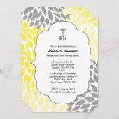 RN Nurse Pinning Zeremonie lädt gelb grau ein Einladung (Vorne/Hinten)
