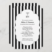 RN Nurse Pinning Zeremonie lädt schwarze Streifen Einladung (Vorne/Hinten)