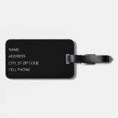 RN Nurse - Silbergrau und schwarz Gepäckanhänger (Rückseite horizontal)