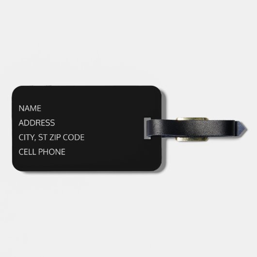 RN Nurse - Silbergrau und schwarz Gepäckanhänger (Rückseite horizontal)