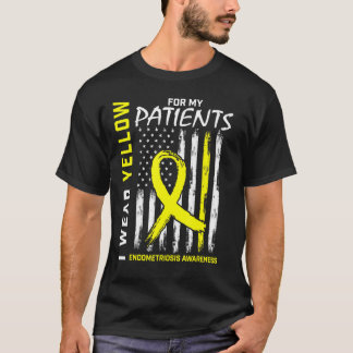 Rn Nurse Yellow Ribbon Patienten Endometriose Awar T-Shirt