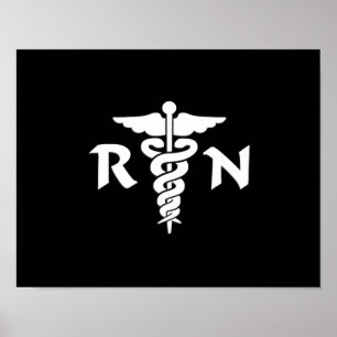 RN Nurses and Medical Symbol Poster