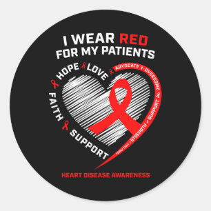Rn Nurses I Tragen Red Heart Disease Awareness Runder Aufkleber