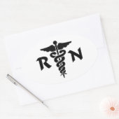 RN Nurses Medical Symbol Ovaler Aufkleber (Umschlag)