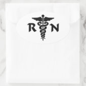 RN Nurses Medical Symbol Ovaler Aufkleber (Tasche)