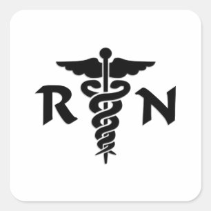 RN Nurses Medical Symbol Quadratischer Aufkleber