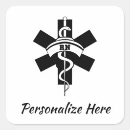 RN Nurses Medical Symbol Quadratischer Aufkleber