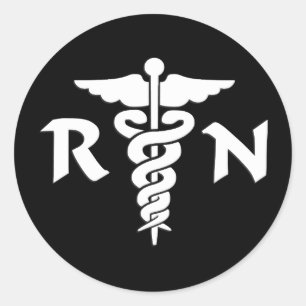 RN Nurses Medical Symbol Runder Aufkleber