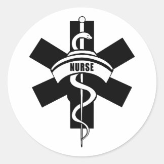 RN Nurses Medical Symbol Runder Aufkleber