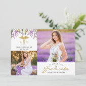 RN Nursing Floral Abschluss 3 Foto Ankündigung (Stehend Vorderseite)