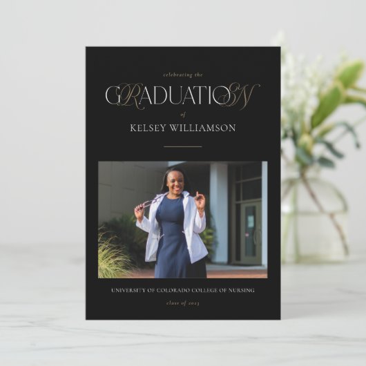 RN Nursing Grad Bekanntgabe und Einladung (Stehend Vorderseite)