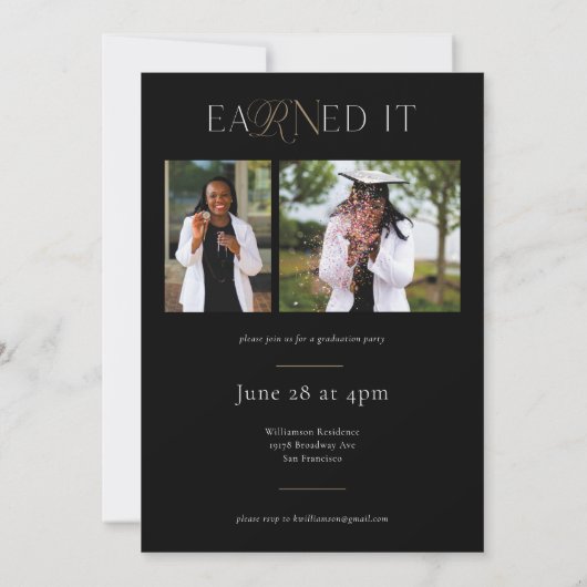 RN Nursing Grad Bekanntgabe und Einladung (Rückseite)