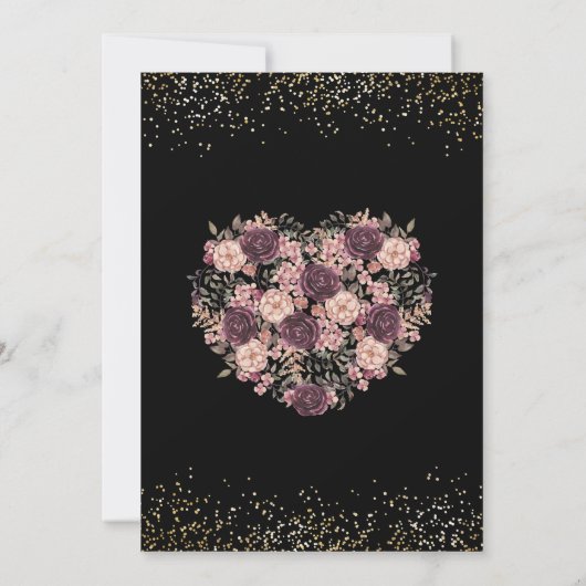 RN Nursing Graduation Party Burgundy Floral Black Einladung (Rückseite)