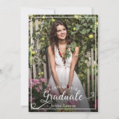 RN Nursing Graduation Party Rose Gold Floral Foto Einladung (Vorderseite)
