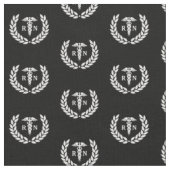 RN Nursing School Abschluss Pattern Black Stoff (Nahaufnahme)