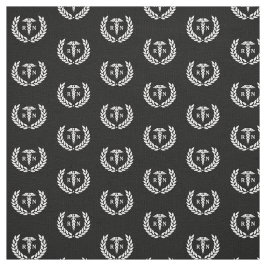 RN Nursing School Abschluss Pattern Black Stoff (Muster)