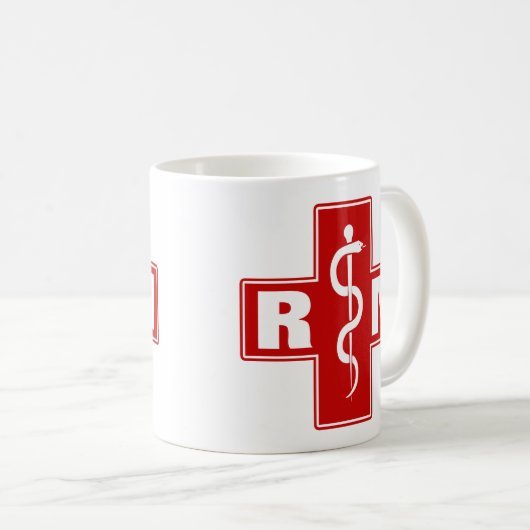 RN oder Initialen der Krankenversicherung Kaffeetasse (VorderseiteRechts)