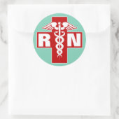 RN oder Initialen der Krankenversicherung Runder Aufkleber (Tasche)
