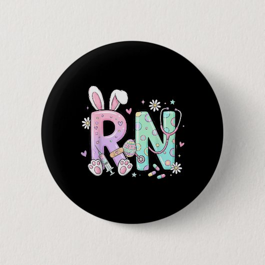 RN Osterhase Krankenschwester Registered Nursing M Button (Vorderseite)