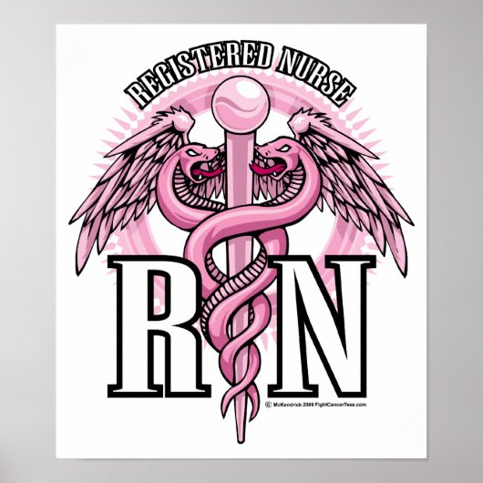 RN Pink Caduceus Poster (Vorne)